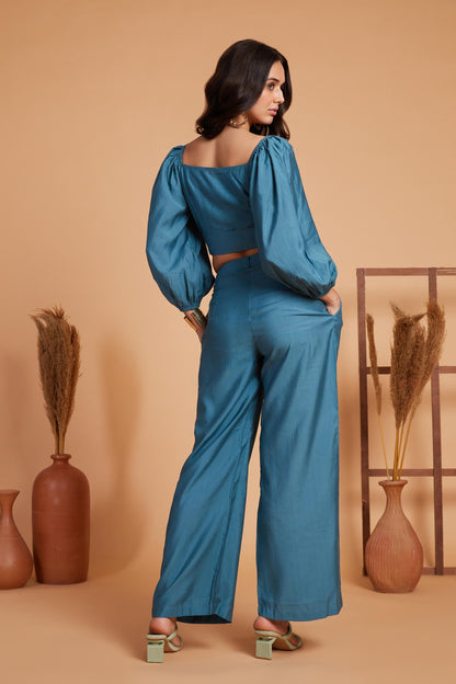 Teal Wrap-Style Co-Ord Set