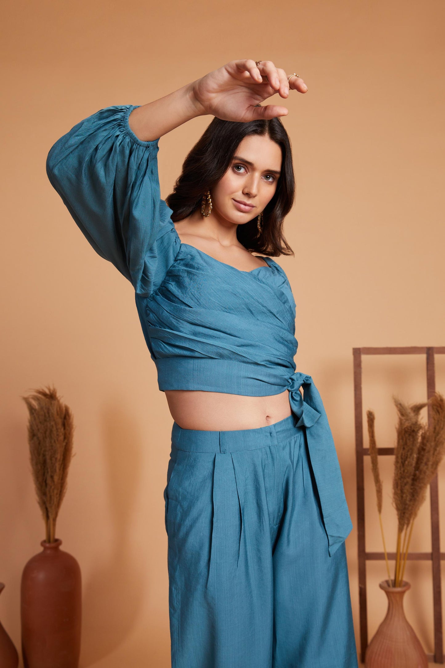 Teal Wrap-Style Co-Ord Set