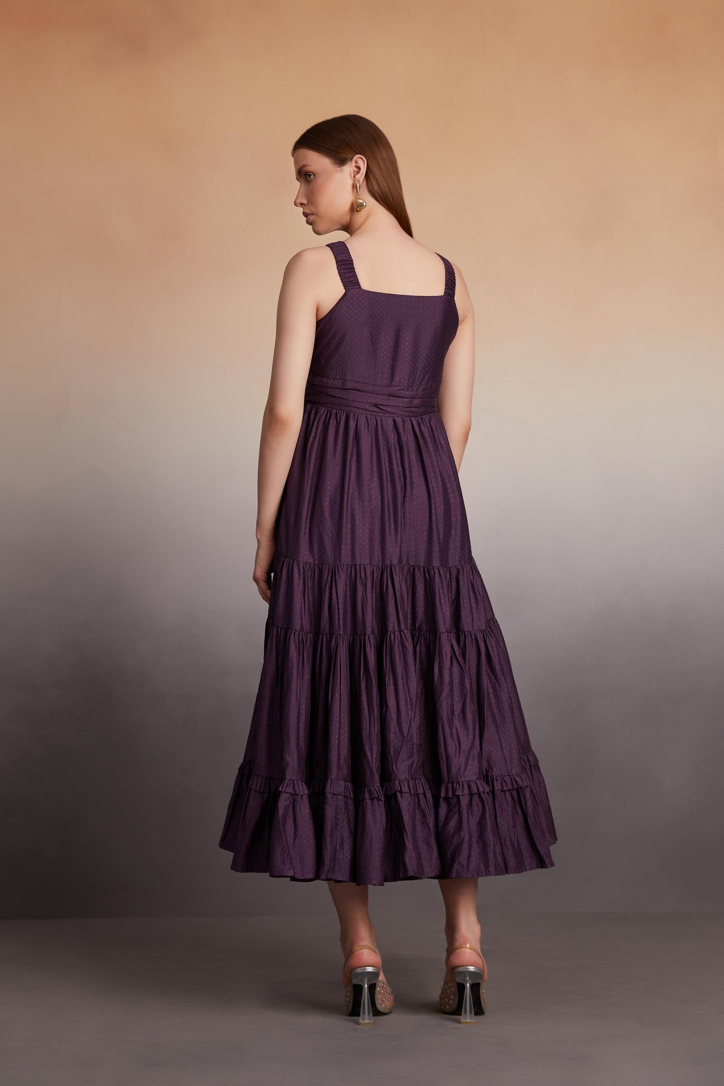 Tiered Maxi Dress with Bow-Tie Straps