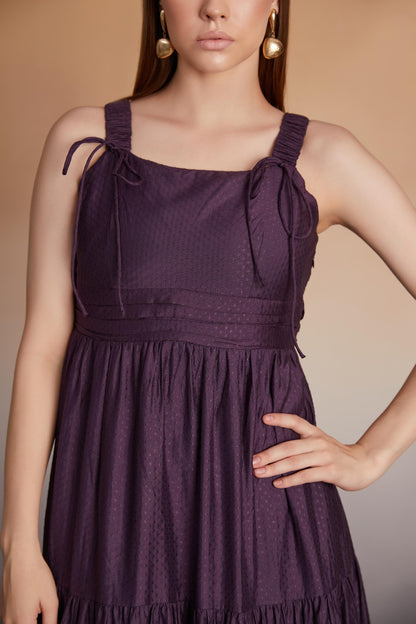 Tiered Maxi Dress with Bow-Tie Straps