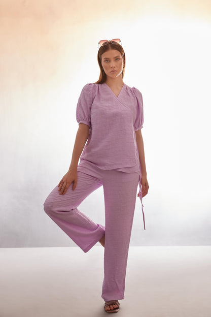 Textured Wrap-Style Co-Ord Set