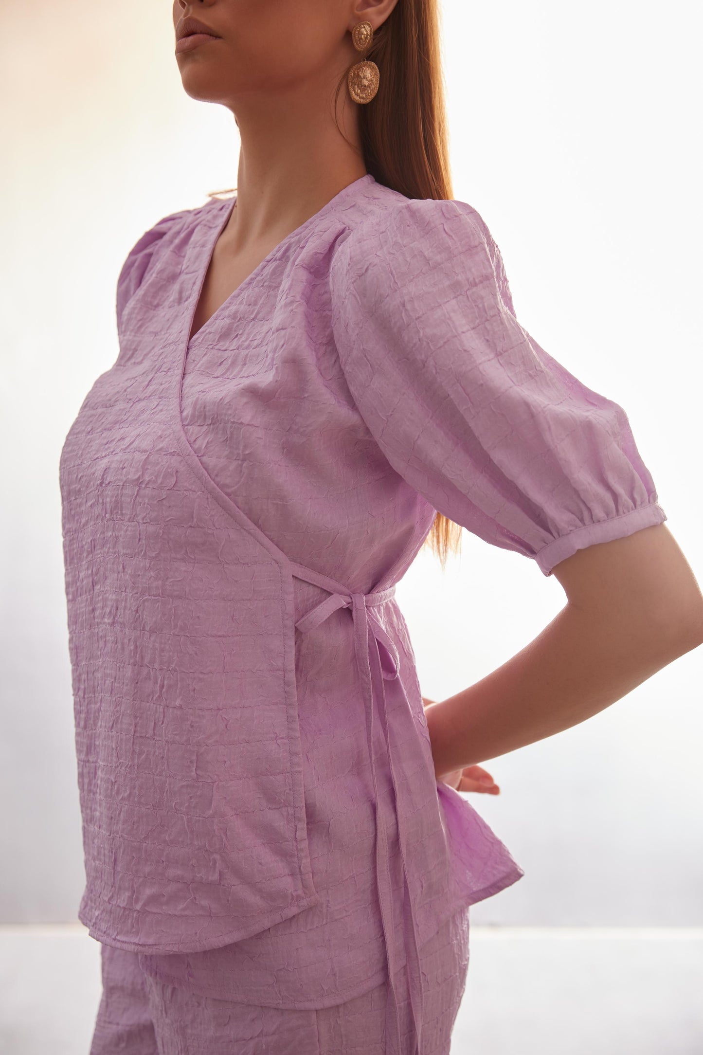 Textured Wrap-Style Co-Ord Set