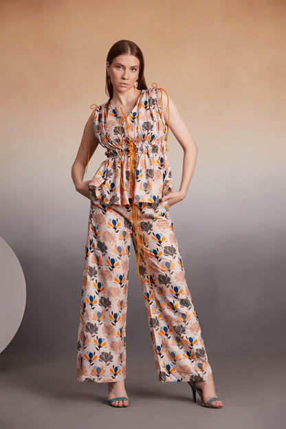 Floral Printed Sleeveless Co-Ord Set