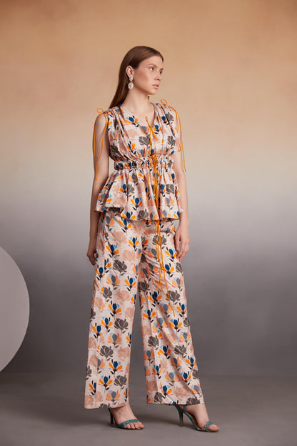 Floral Printed Sleeveless Co-Ord Set