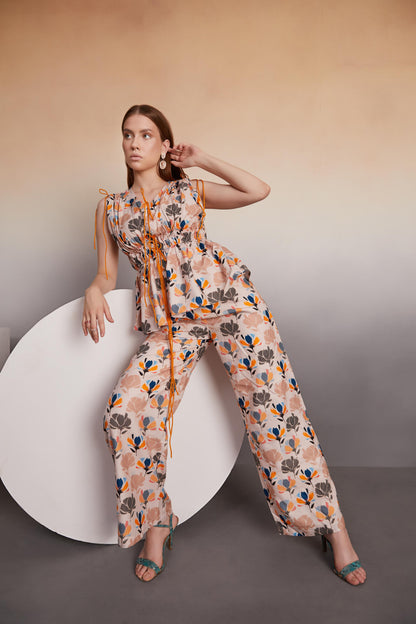 Floral Printed Sleeveless Co-Ord Set