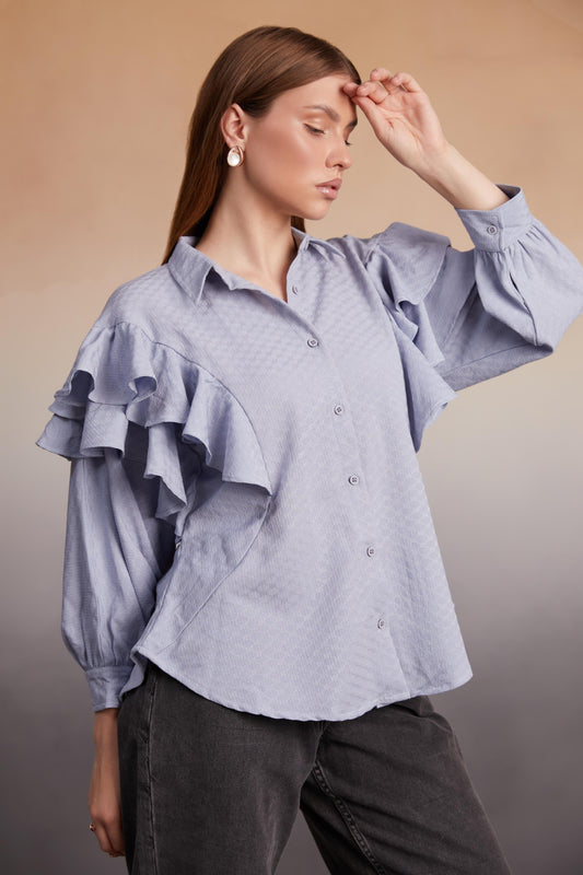 Lavender Ruffled Statement Shirt