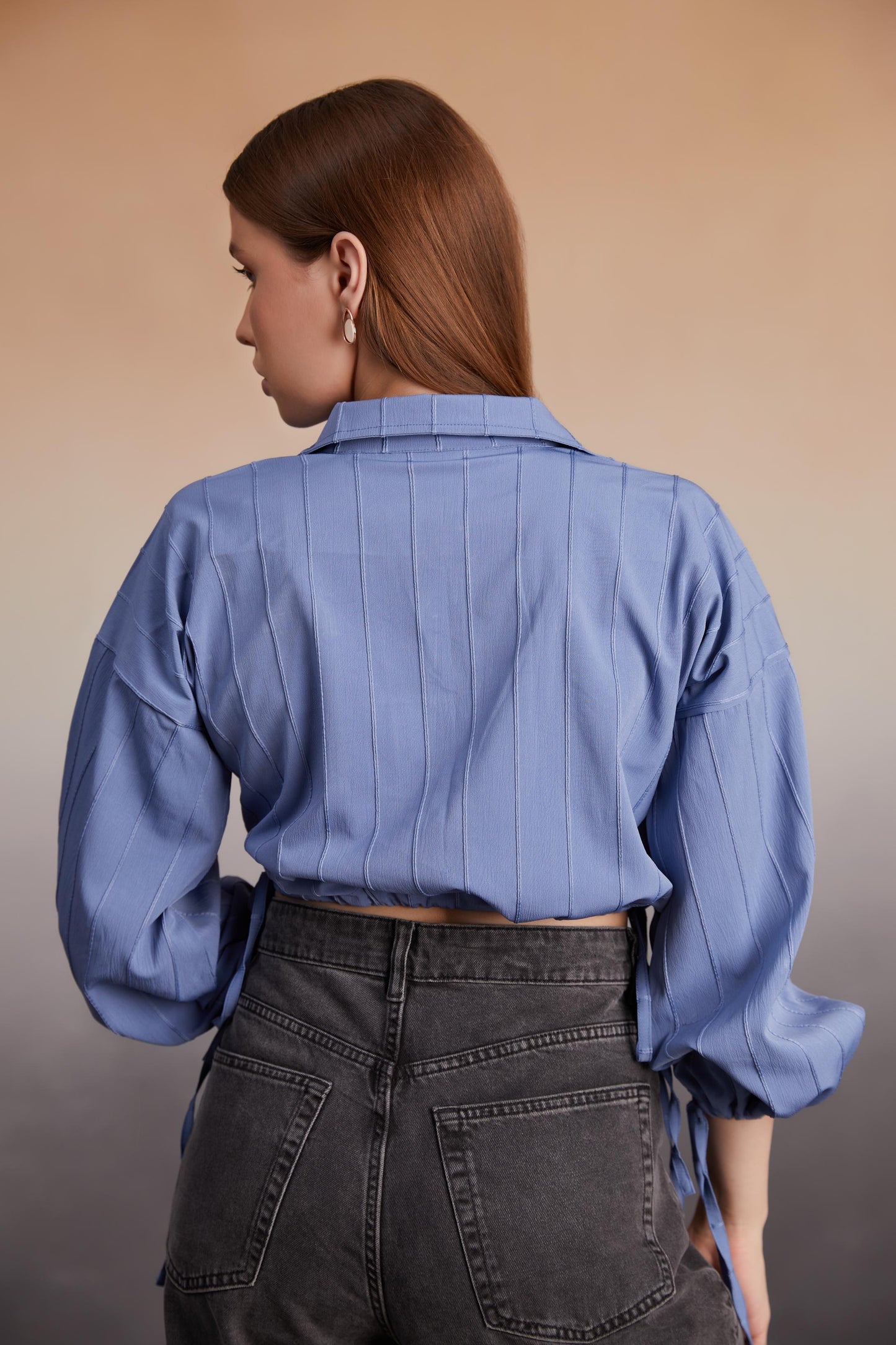 Cropped Utility Tie-Detail Shirt