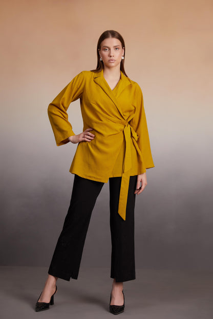 Mustard Wrap Tie-Top