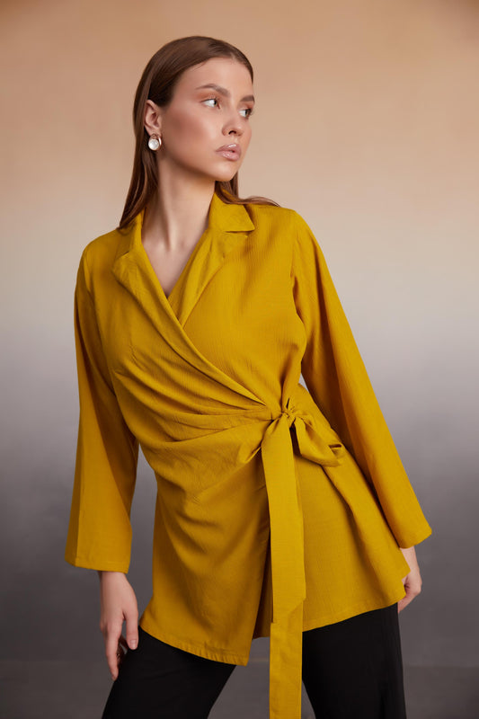 Mustard Wrap Tie-Top