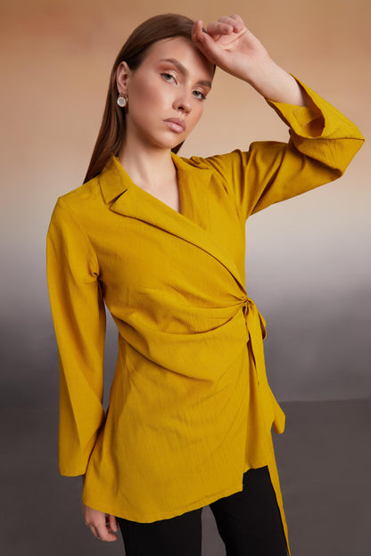 Mustard Wrap Tie-Top