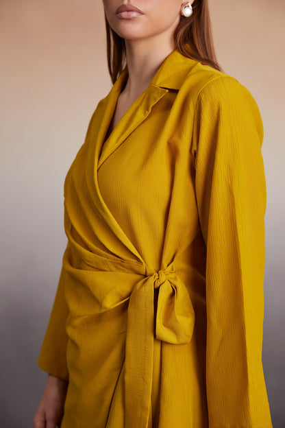 Mustard Wrap Tie-Top